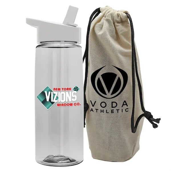 26 oz. Flair Bottle in a Cotton Tote... from ASI 40480 Koozie Group
