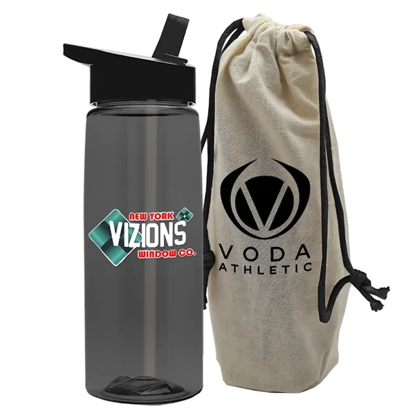 26 oz. Flair Bottle in a Cotton Tote... from ASI 40480 Koozie Group