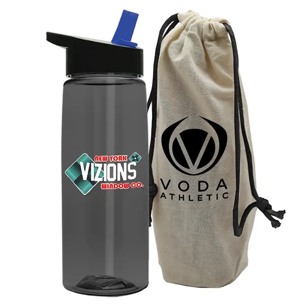 26 oz. Flair Bottle in a Cotton Tote... from ASI 40480 Koozie Group