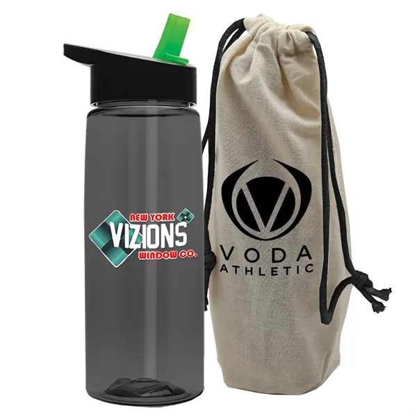 26 oz. Flair Bottle in a Cotton Tote... from ASI 40480 Koozie Group
