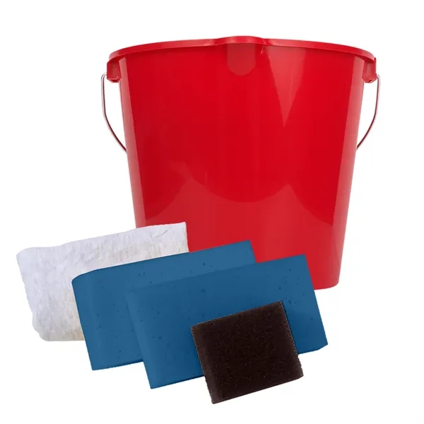 Car wash kit with 7 quart bucket, 2 sponges, polishing cloth... from ASI 40480 Koozie Group