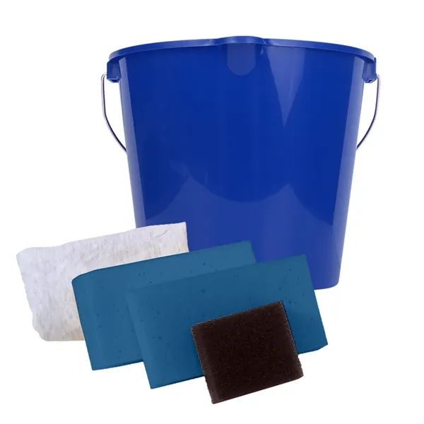 Car wash kit with 7 quart bucket, 2 sponges, polishing cloth... from ASI 40480 Koozie Group