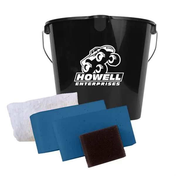 Car wash kit with 7 quart bucket, 2 sponges, polishing cloth... from ASI 40480 Koozie Group
