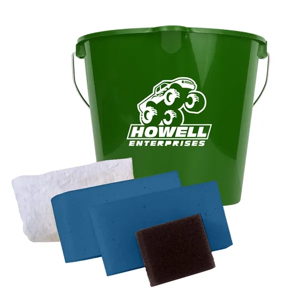 Car wash kit with 7 quart bucket, 2 sponges, polishing cloth... from ASI 40480 Koozie Group