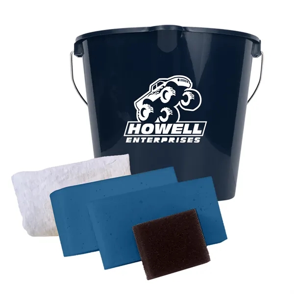 Car wash kit with 7 quart bucket, 2 sponges, polishing cloth... from ASI 40480 Koozie Group
