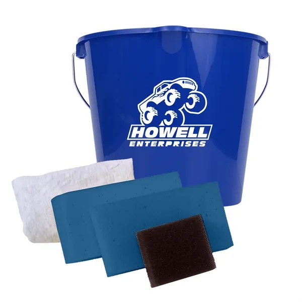 Car wash kit with 7 quart bucket, 2 sponges, polishing cloth... from ASI 40480 Koozie Group