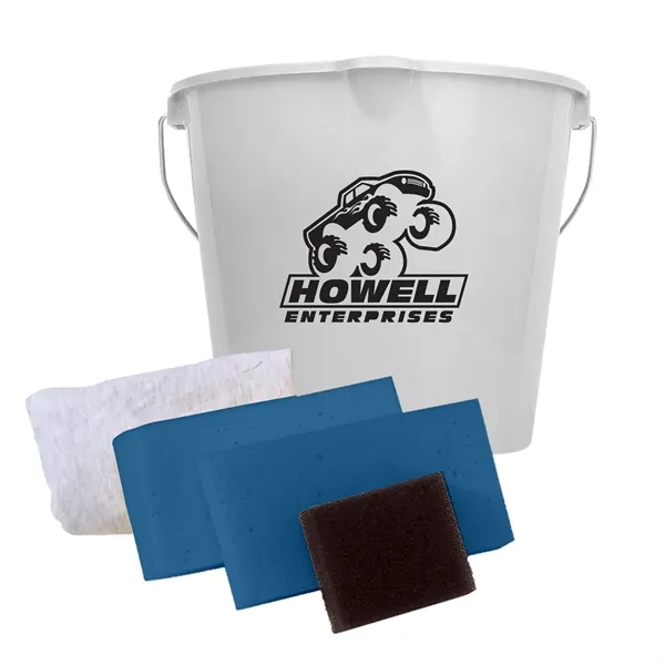 Car wash kit with 7 quart bucket, 2 sponges, polishing cloth... from ASI 40480 Koozie Group