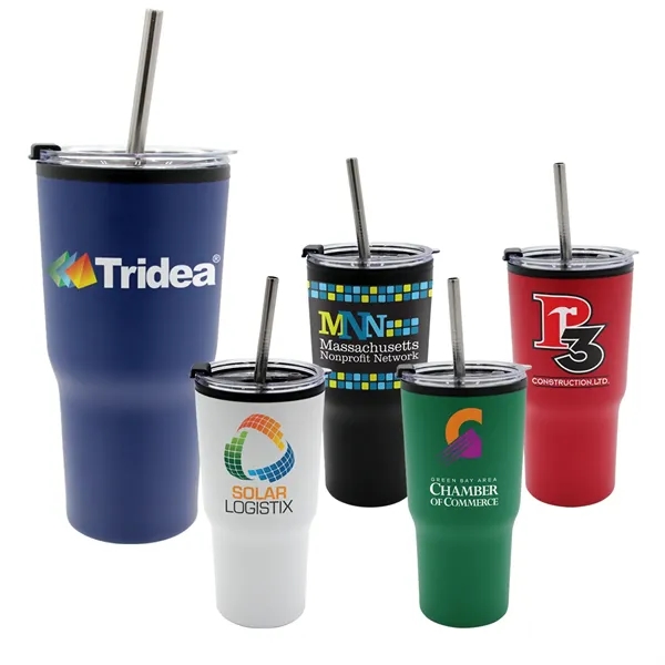 20 oz. Ares Recycled Tumbler with Stainless Straw Lid... from ASI 30270 Aakron Line