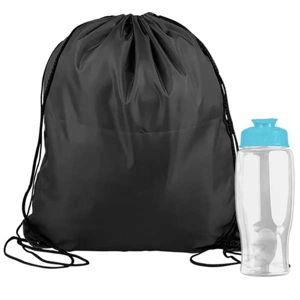 Drawstring backpack in a bottle combo kit.... from ASI 40480 Koozie Group