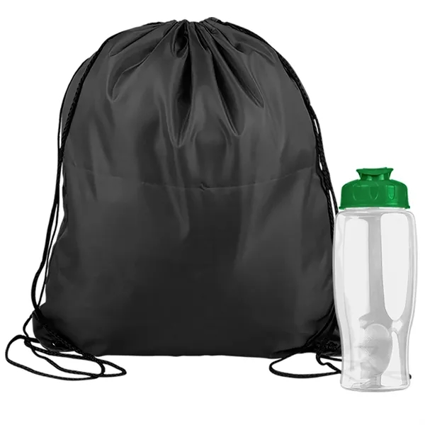 Drawstring backpack in a bottle combo kit.... from ASI 40480 Koozie Group