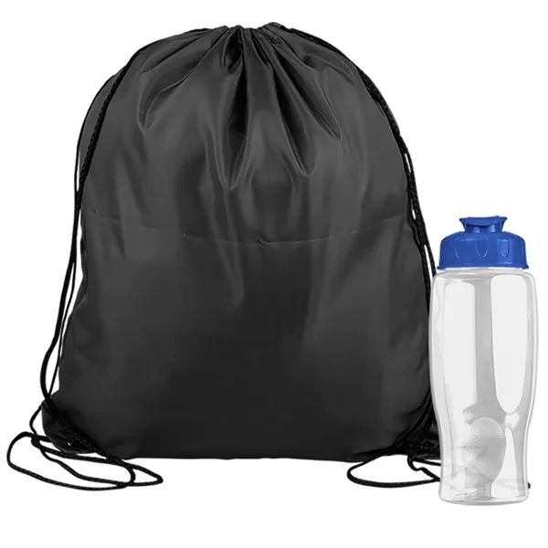 Drawstring backpack in a bottle combo kit.... from ASI 40480 Koozie Group