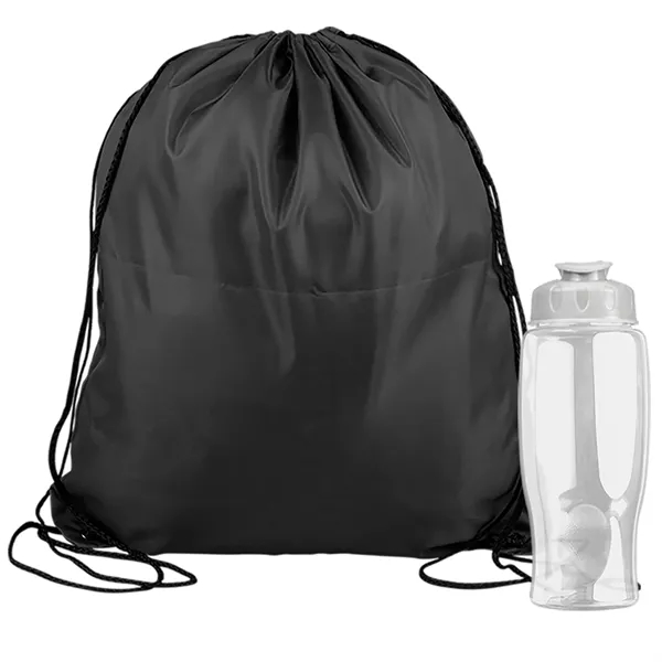 Drawstring backpack in a bottle combo kit.... from ASI 40480 Koozie Group