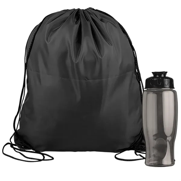 Drawstring backpack in a bottle combo kit.... from ASI 40480 Koozie Group