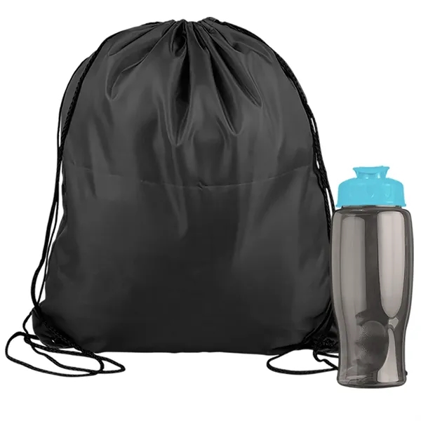 Drawstring backpack in a bottle combo kit.... from ASI 40480 Koozie Group