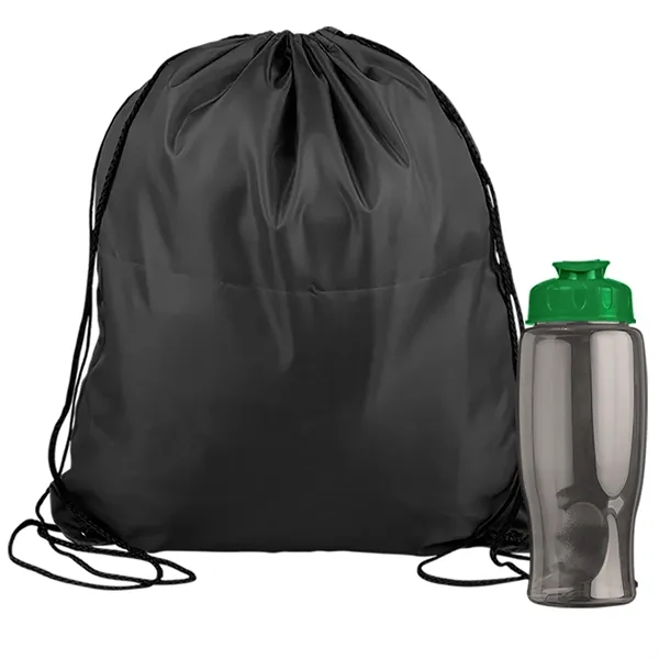 Drawstring backpack in a bottle combo kit.... from ASI 40480 Koozie Group