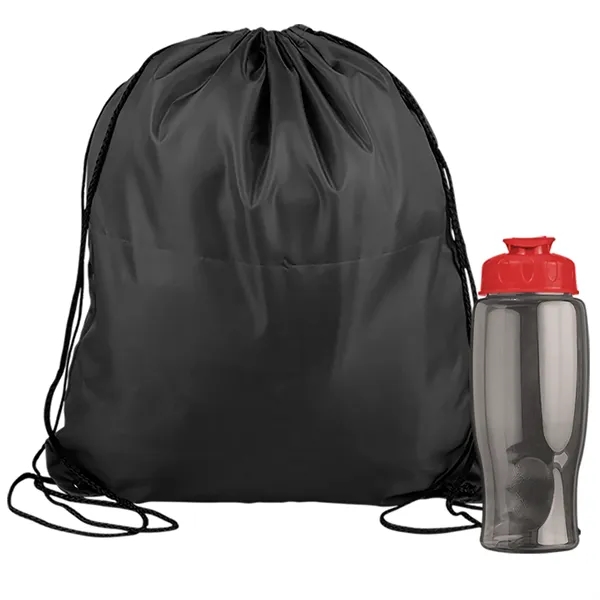 Drawstring backpack in a bottle combo kit.... from ASI 40480 Koozie Group