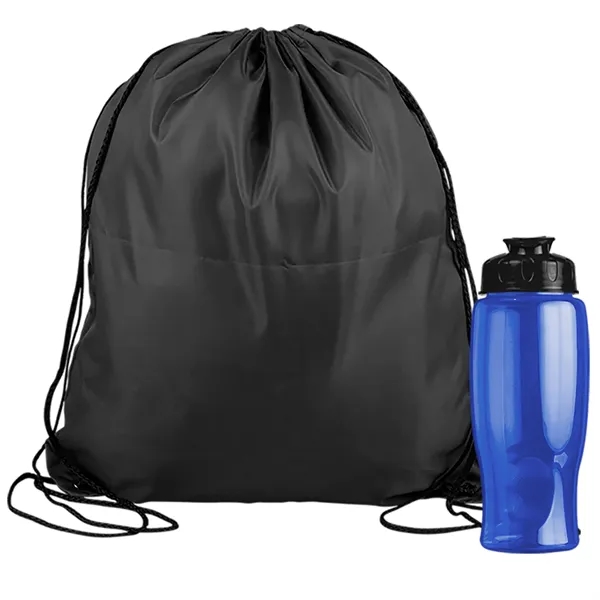 Drawstring backpack in a bottle combo kit.... from ASI 40480 Koozie Group