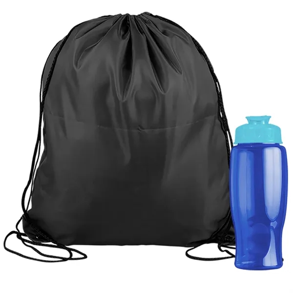 Drawstring backpack in a bottle combo kit.... from ASI 40480 Koozie Group