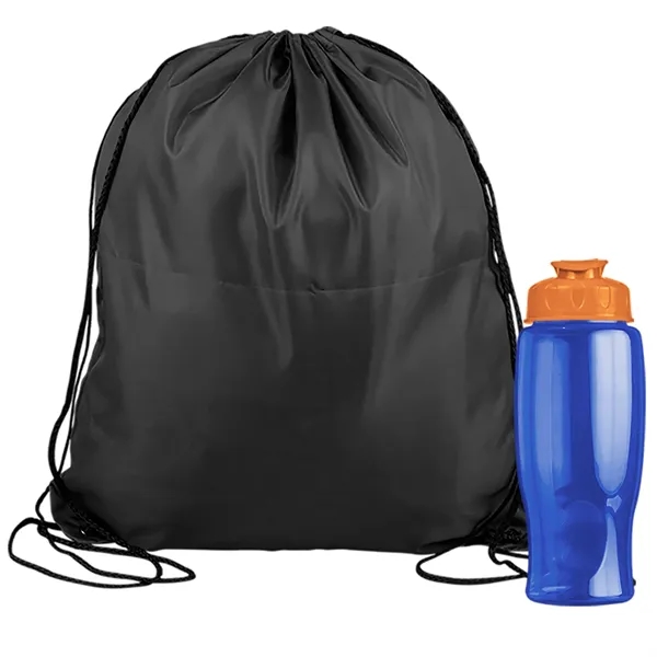Drawstring backpack in a bottle combo kit.... from ASI 40480 Koozie Group