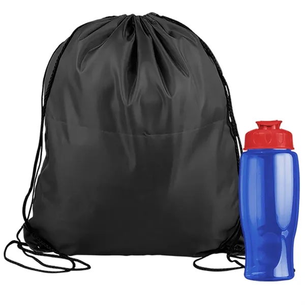 Drawstring backpack in a bottle combo kit.... from ASI 40480 Koozie Group