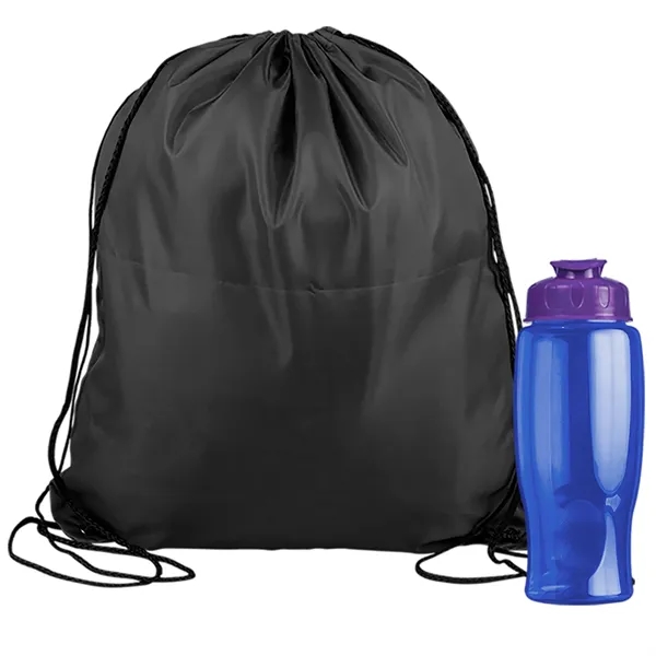 Drawstring backpack in a bottle combo kit.... from ASI 40480 Koozie Group