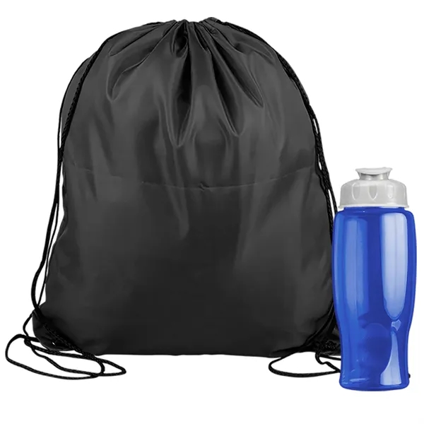 Drawstring backpack in a bottle combo kit.... from ASI 40480 Koozie Group