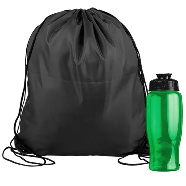 Drawstring backpack in a bottle combo kit.... from ASI 40480 Koozie Group