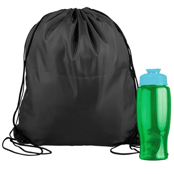 Drawstring backpack in a bottle combo kit.... from ASI 40480 Koozie Group