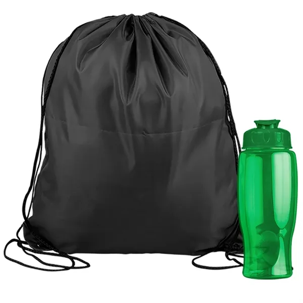Drawstring backpack in a bottle combo kit.... from ASI 40480 Koozie Group