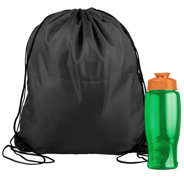 Drawstring backpack in a bottle combo kit.... from ASI 40480 Koozie Group