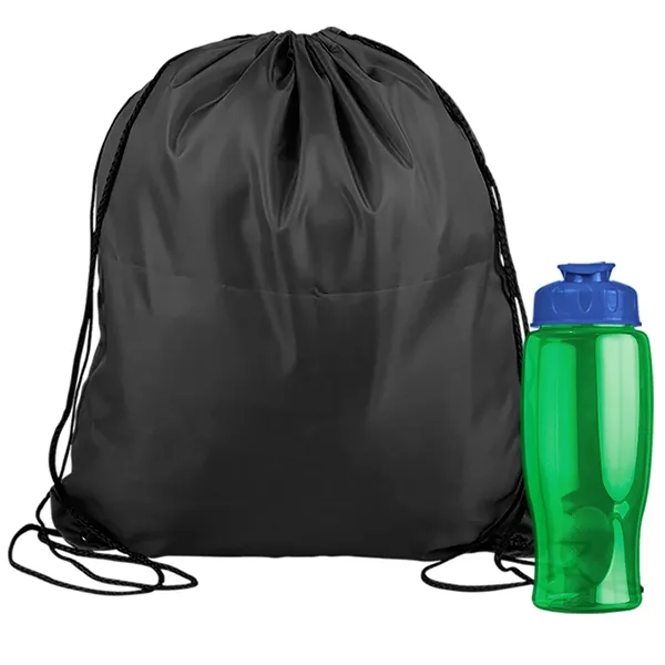 Drawstring backpack in a bottle combo kit.... from ASI 40480 Koozie Group