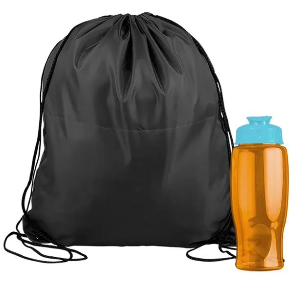 Drawstring backpack in a bottle combo kit.... from ASI 40480 Koozie Group