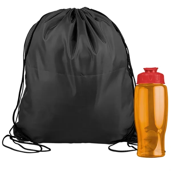 Drawstring backpack in a bottle combo kit.... from ASI 40480 Koozie Group