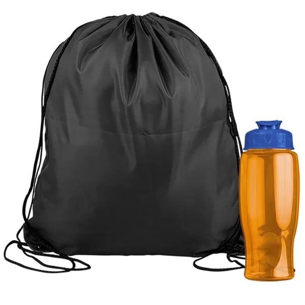 Drawstring backpack in a bottle combo kit.... from ASI 40480 Koozie Group