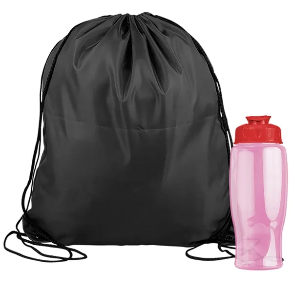 Drawstring backpack in a bottle combo kit.... from ASI 40480 Koozie Group