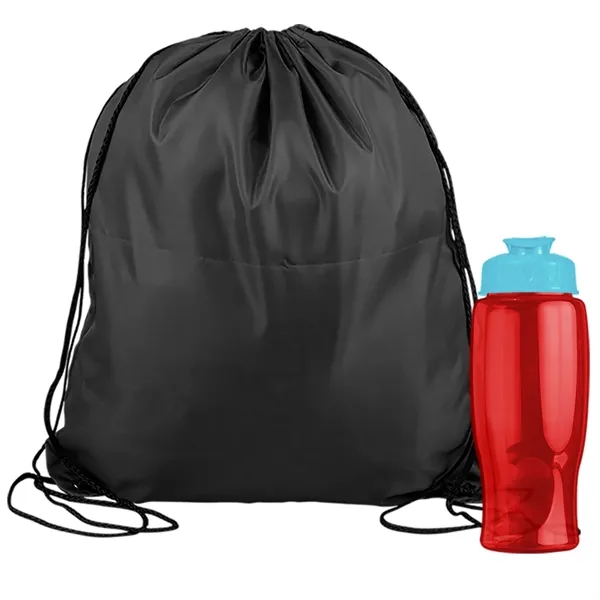 Drawstring backpack in a bottle combo kit.... from ASI 40480 Koozie Group