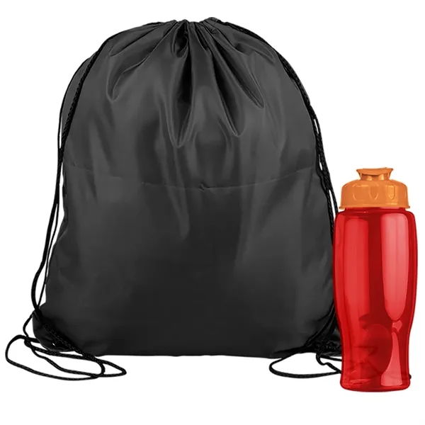 Drawstring backpack in a bottle combo kit.... from ASI 40480 Koozie Group