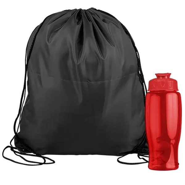 Drawstring backpack in a bottle combo kit.... from ASI 40480 Koozie Group