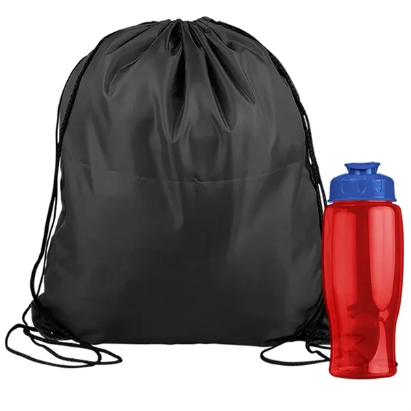 Drawstring backpack in a bottle combo kit.... from ASI 40480 Koozie Group