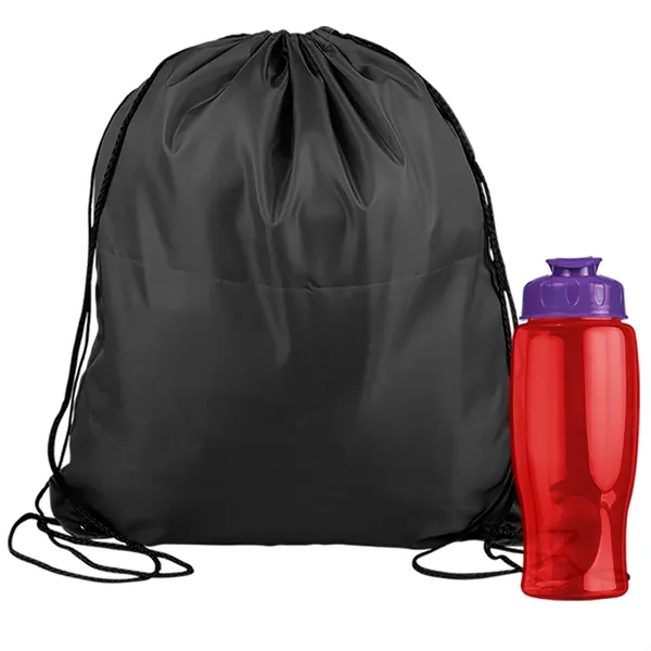 Drawstring backpack in a bottle combo kit.... from ASI 40480 Koozie Group