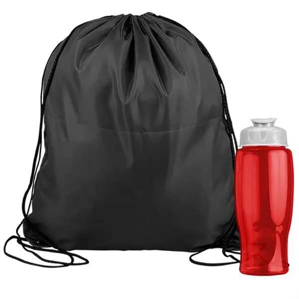 Drawstring backpack in a bottle combo kit.... from ASI 40480 Koozie Group