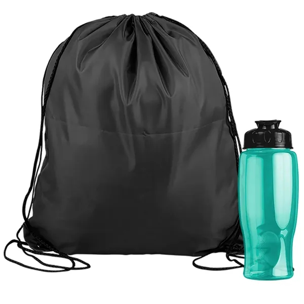 Drawstring backpack in a bottle combo kit.... from ASI 40480 Koozie Group