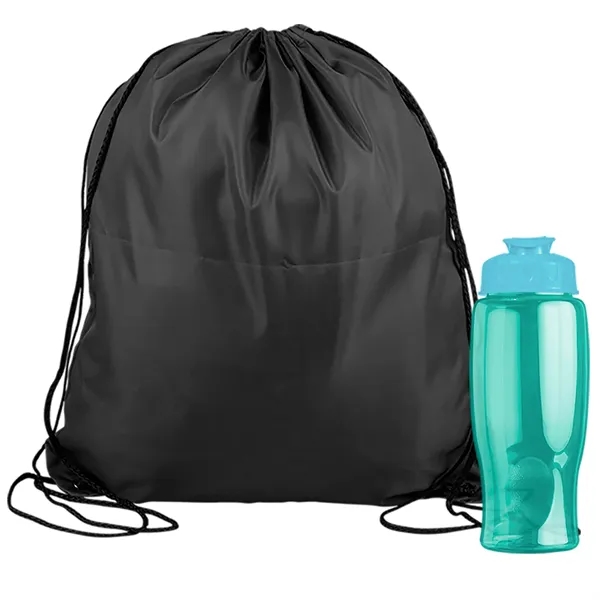 Drawstring backpack in a bottle combo kit.... from ASI 40480 Koozie Group