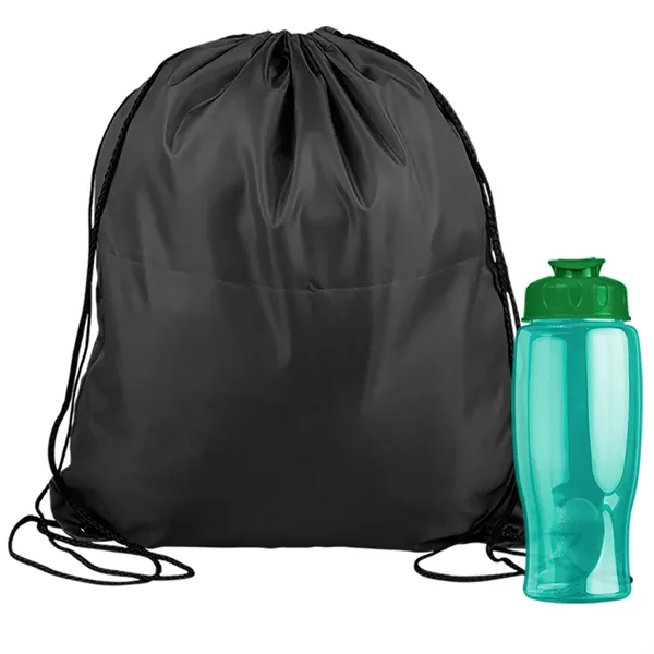 Drawstring backpack in a bottle combo kit.... from ASI 40480 Koozie Group