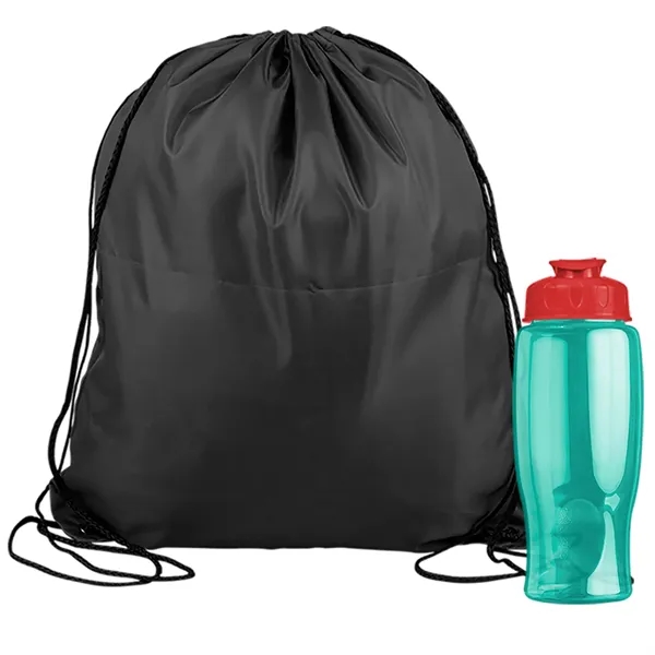 Drawstring backpack in a bottle combo kit.... from ASI 40480 Koozie Group