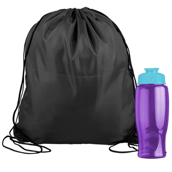Drawstring backpack in a bottle combo kit.... from ASI 40480 Koozie Group