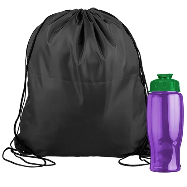 Drawstring backpack in a bottle combo kit.... from ASI 40480 Koozie Group
