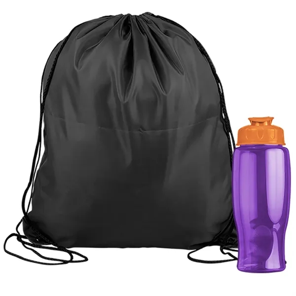 Drawstring backpack in a bottle combo kit.... from ASI 40480 Koozie Group