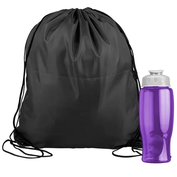 Drawstring backpack in a bottle combo kit.... from ASI 40480 Koozie Group
