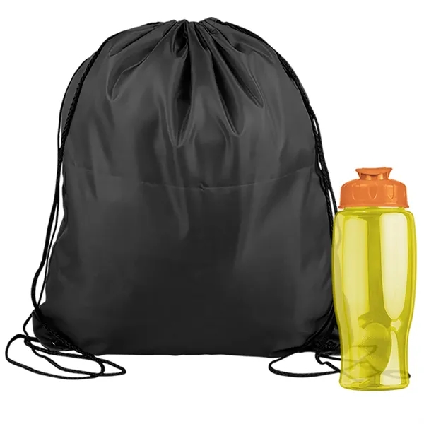 Drawstring backpack in a bottle combo kit.... from ASI 40480 Koozie Group